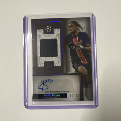 Topps Bradley Barcola Auto Relic 50/99 PSG Museum UEFA Champions League 2022-23
