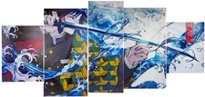 Demon Slayer Poster Anime Canvas Prints Japanese Character Tanjiro Painting 5pcs