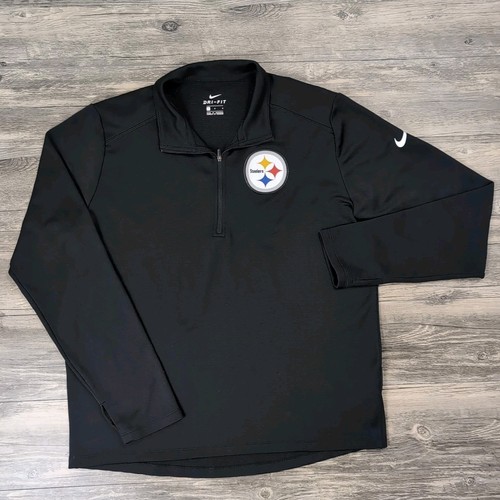 Nike Dri-Fit Pittsburgh Steelers Herren Large schwarz 1/4 Reißverschluss Sweatshirt Pullover