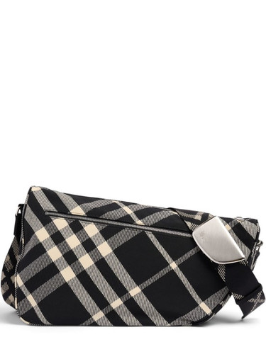Burberry - Large Maderia Check Shield messenger bag - Black