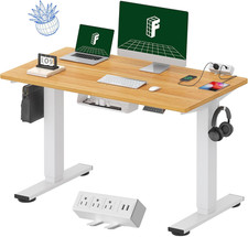 FLEXISPOT EN2 Whole-Piece Standing Desk with Clamp Power Strip, 48 X 24 Electric