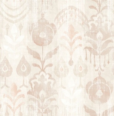 FD27014_Terrace Ikat Damask Soft beige peach white Fine Decor Wallpaper