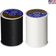 2-Pack Dual Duty All-Purpose Thread Set - Black  White 400 Yards Each