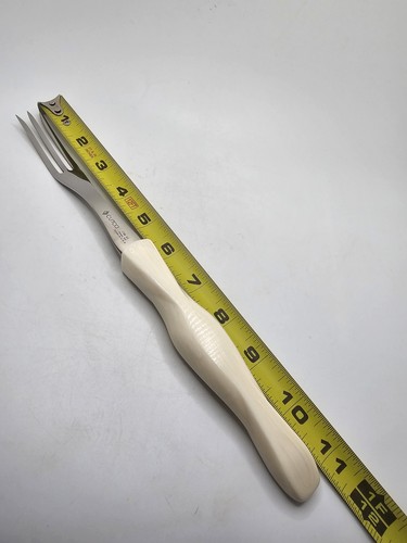 Cutco 1726 KC Stainless Steel 3 Tine Turning Fork White Pearl Handle Made in USA - Picture 5 of 5
