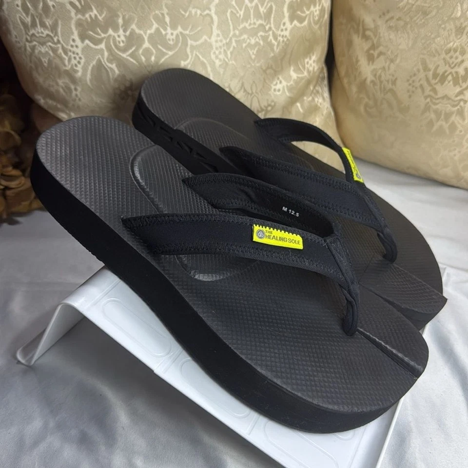 (S2)‎ The Healing Sole- Black For Plantar Fasciitis Men's Size 12.5 Flip Flops - image 3 of 4