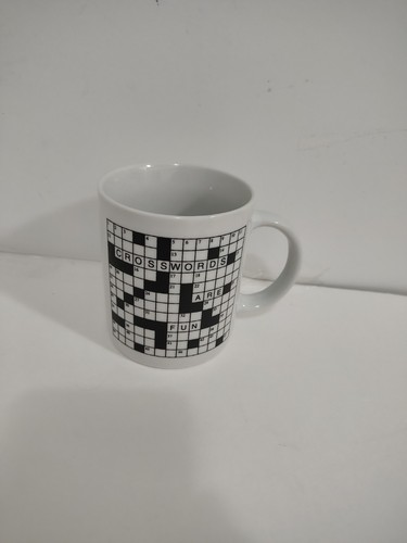Crossword Puzzle Coffee Mug "Crosswords are fun" Black and white - Picture 8 of 8