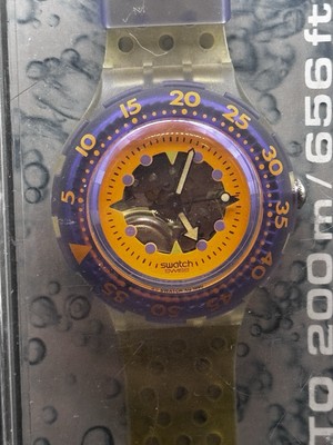 Swatch watch HYPPOCAMPUS SDK103 1991 Scuba NOS Vintage Retro Y2K Clear Gift