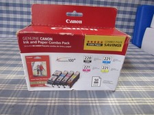 Canon PG-220  CLI-221 Ink Cartridge Combo  Photo Paper Sealed FREE SHIPPING.
