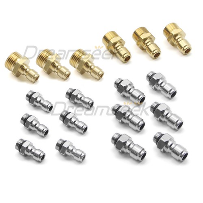 #ad Pressure Washer Coupler 1 4quot; 3 8quot; Quick Connect Plug Set 1 2quot; 1 4quot; Male Thread $18.99