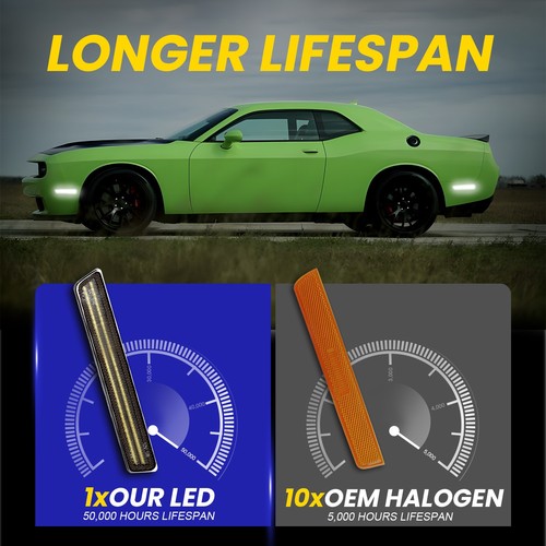 Kit de luces LED blancas delanteras y traseras para Dodge Challenger 2015-2023 ahumadas - Imagen 6 de 8