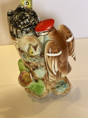 VTG Napco Cockatoo Bird Mom Feeding Baby Tree Trunk Ceramic Figurine - Picture 10 of 10