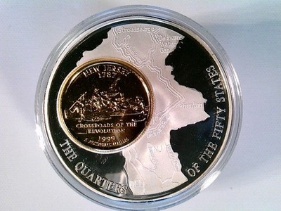 Münze/Medaille, Inlay Prägung State New Jersey 1999, Sammlermünze 2001, Cu versi