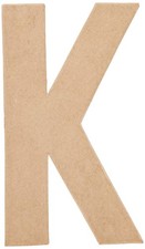 Creativ 100263 20.5 cm 1-Piece Papier Mache Letter K, Beige One Size K