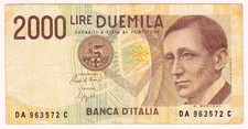 1990 Italy 2000 Lire 963572 Paper Money Banknotes Currency