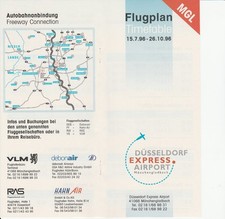 Flugplan M&ouml;nchengladbach 1996 Airport Timetable