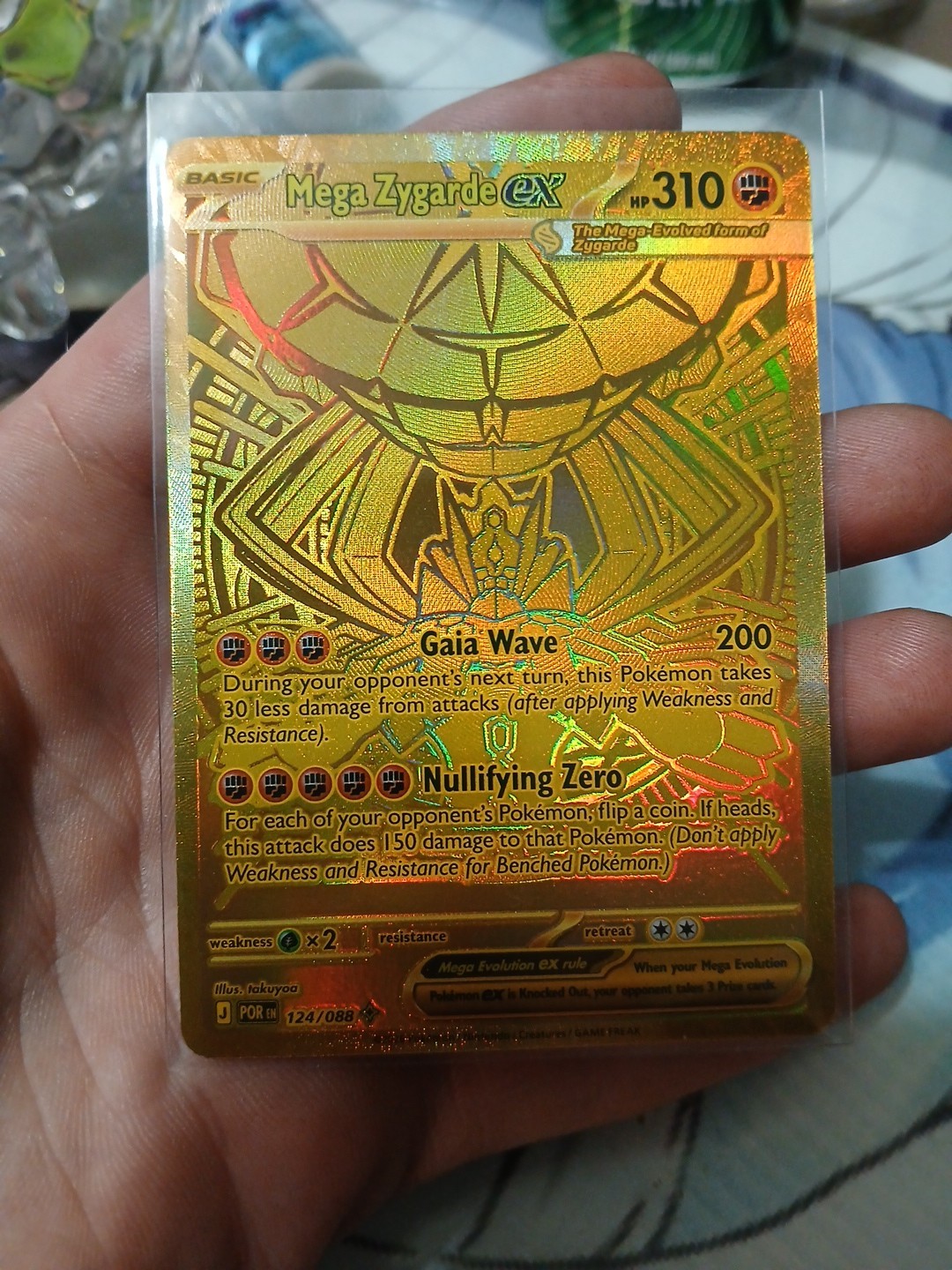 Pokémon Mega Zygarde EX Full Art Gold Secret Rare Foil 124/088 XY 310 HP