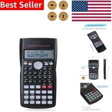 Scientific Calculator 2-Line HD Display College Math Student Engineering Black