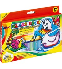 8802946500192 Farby witrażowe GLASS DECO 12 kol. 10,5 ml AMOS GD10P12R PUD KW TR