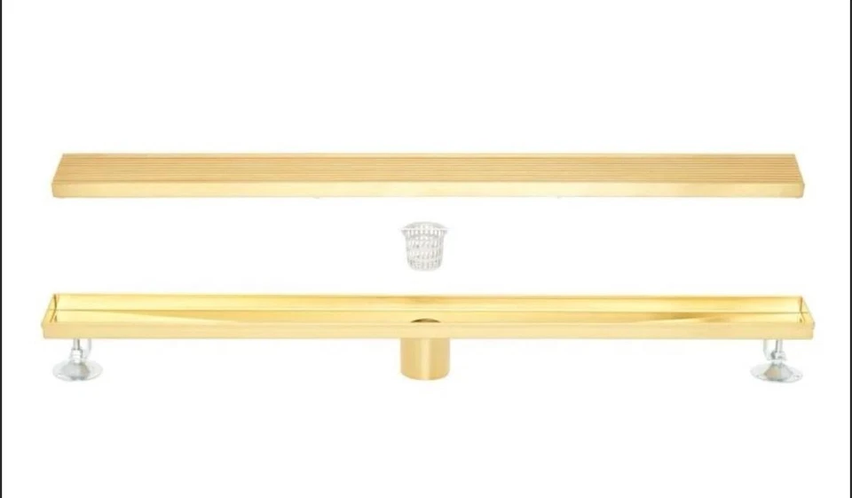 Линейный слив для душа Signature Hardware 48 дюймов Carmen полированная латунь ZA3-H06-48-PB-C - Изображение 3 из 4