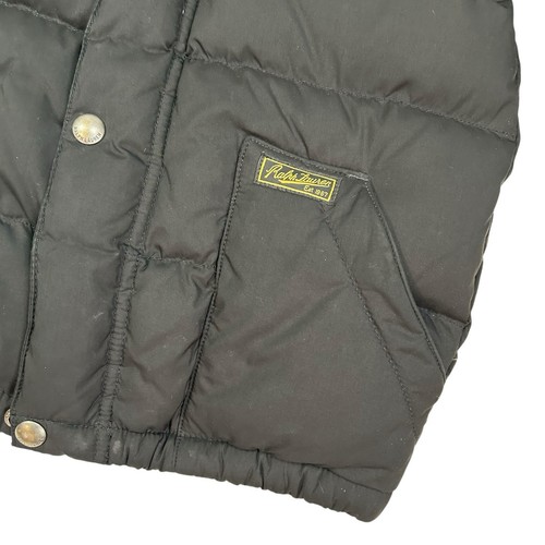 Polo Ralph Lauren Youth Down Jacket Puffer 5 Black Red Pony Down Filled READ - Picture 5 of 12