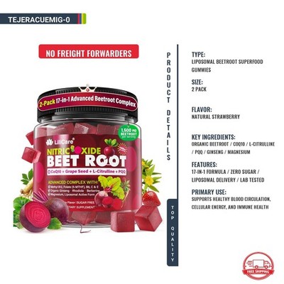 Gomitas de Remolacha CoQ10 Liposomal Suplemento Circulación Energía Corazón