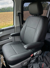 Sitzbezüge Ford Tourneo Custom ab 2023 Schwarz Kunstleder Passgenau 1+1