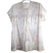 Vintage Vanity Fair Floral Lace Top Womens Medium Nightie Pajama Cottagecore
