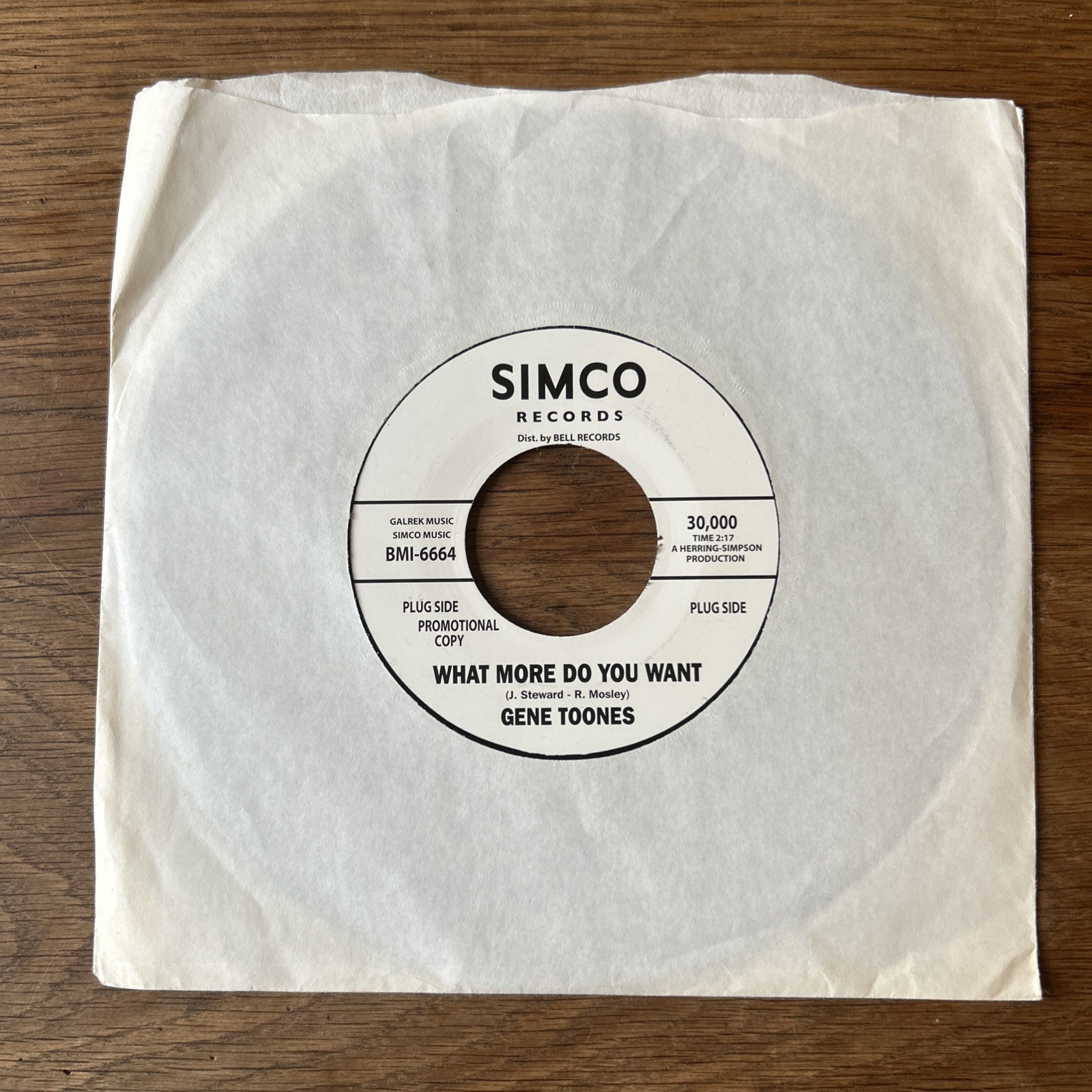 photo of Gene Toones What More Do You Want Simco 30000 Reissue