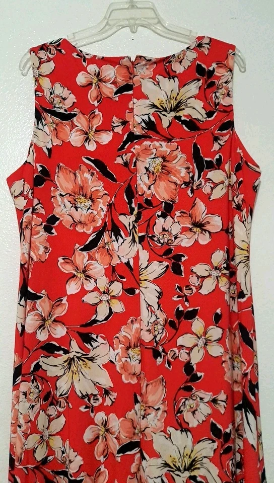 Kasper Plus Floral Sleeveless Dress, Black/Coral NEW w/ tags Size 2X Plus - Image 4 of 4