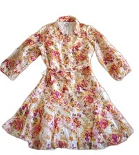 Cece Womens Multicolor Floral Print Dress Lslv Sz XS