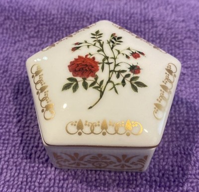 Empress Josephine's Rose Garden Fine Porcelain pill or trinket box 1980 L'Eveque