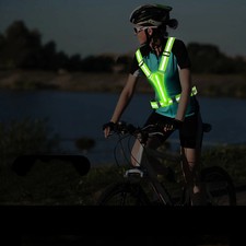 LED Running Vest USB Rechargeable Reflective Night Work Security Vest High Visib