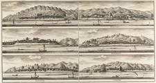 F. OTTENS (1700-1770), Handelsposten in Indonesien, Kupferstich Asiatisch