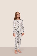 Eberjey Kids Christmas Holiday Ski Chalet Pajama Set Size 8 TENCEL Modal NWT