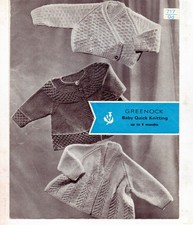 ~ Vintage 1960s Greenock Baby Knitting Pattern For Three Pretty Cardigans  ~