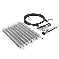 8 Row Aluminum Transmission Oil Cooler Universal 6 Pass Tube and Fin