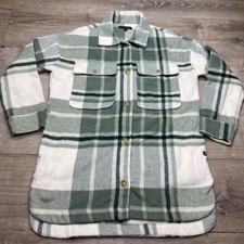 Banana Republic Shacket Womens S Green White ...