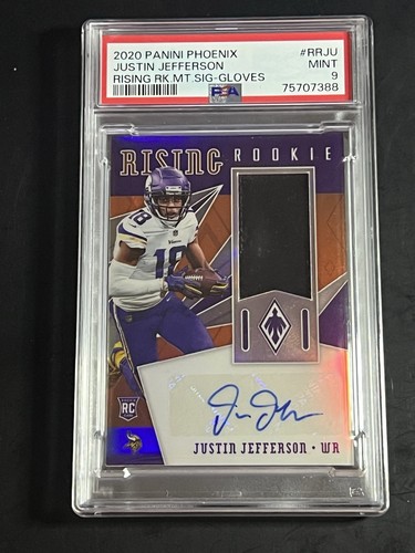 2020 Panini Phoenix RISING ROOKIE JUSTIN JEFFERSON #RR-JU #34/75 RPA PSA 9 MINT