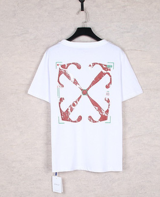 Off-White L White Minimalist Front Letter Print Loose Daily Wear Cotton Tee