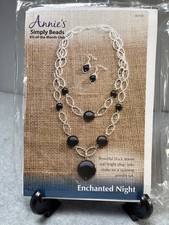 Annies Simply Beads Jewelry Kit Enchanted Night with Black Stones Silver Links