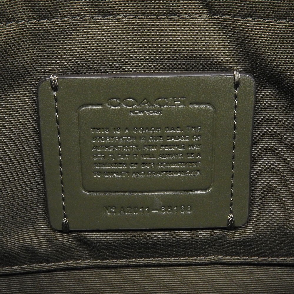 Good condition COACH Leather PVC Signature Shoulder Bag Women s Green Off White thumbnail 8