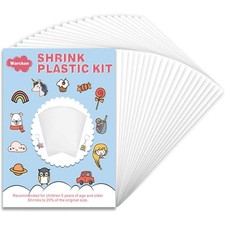24 Pcs Shrink Plastic Keychain Kits, Shrink Paper Film Sheet for Kid Craft