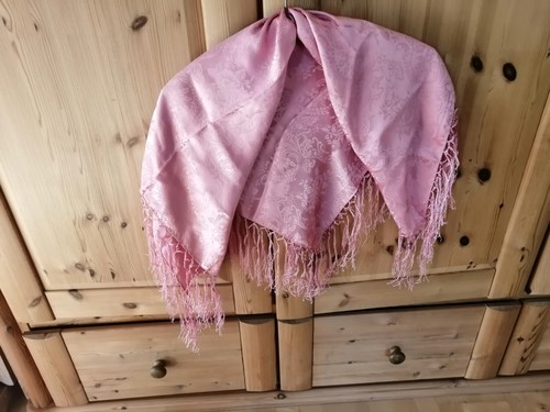 Trachtenschultertuch in altrosa, 75cmx75cm ohne Fransen