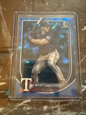 2025 Bowman Baseball Chrome Sapphire Wyatt Langford #36 Texas Rangers