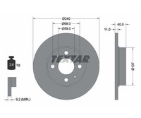 2X Textar Bremsscheibe Vorderachse Ø 240Mm FüR Ford Abarth Fiat Alfa 92061103