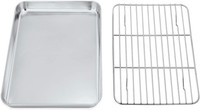 Backblech Edelstahl Mit AbküHlgitter 23,6X17,8X2,5Cm Ofenblech KüChe ZubehöR