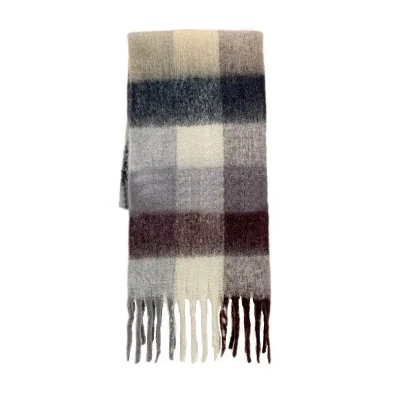 New Checked Pattern Wool Scarf - Winter Accessory - image 7
