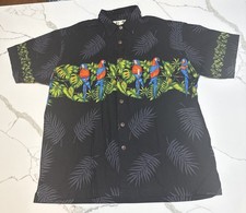 Vintage Koko Island Hawaiian Shirt Size Large Parrot All Over Print