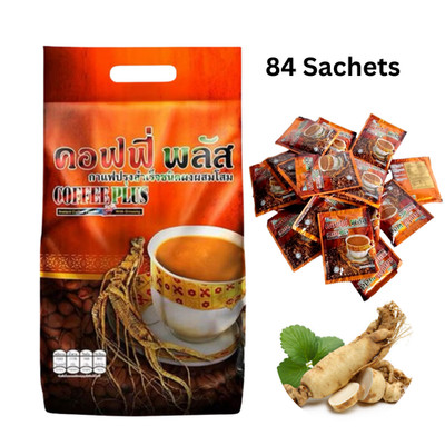 Coffee Plus Instant Ginseng Drink Extract Herb ZHULIAN 20g 84 Sachets