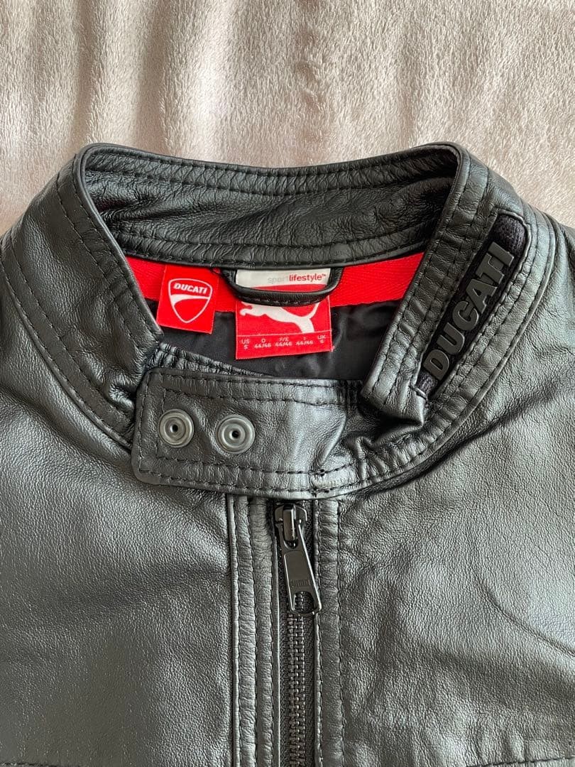Ducati Black Leather Rider's Jacket in Puma Style S Men's Good condition Used thumbnail 3